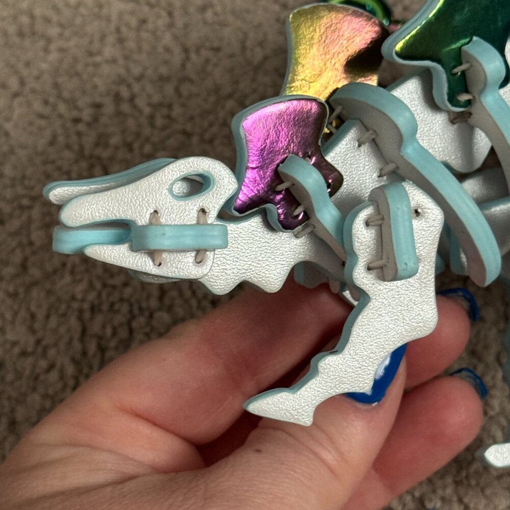 Custom leather Stegosaurus bag charm, never used - Picture 3 of 5